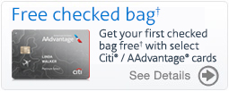 american airlines free checked bag credit card