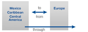 MEXICO, THE CARIBBEAN AND CENTRAL AMERICA TO/THROUGH/FROM EUROPE 