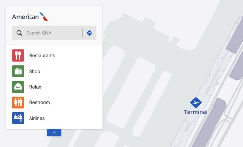 Interactive airport map for SNA