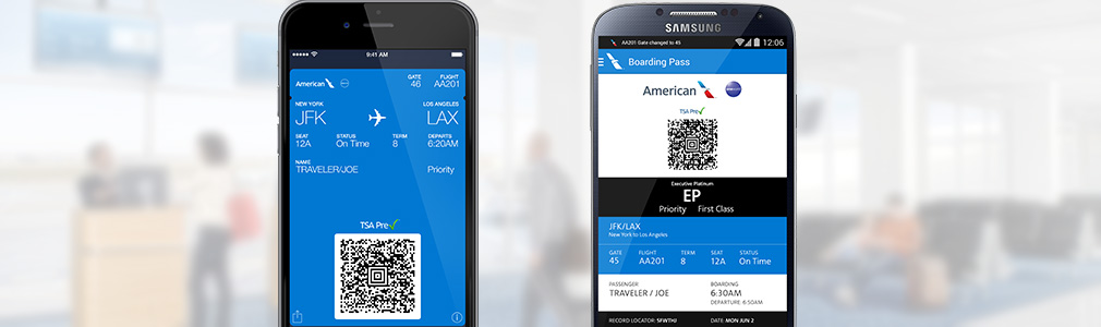 American Mobile Airlines − Travel boarding information pass −